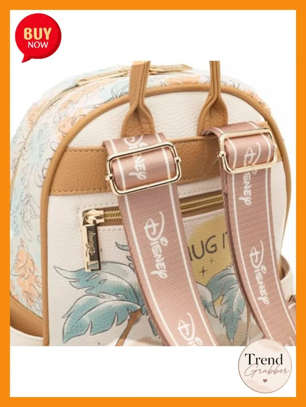 Stitch Angel Faux Leather Mini Backpack Fashion Daypack Adjustable Straps